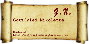Gottfried Nikoletta névjegykártya